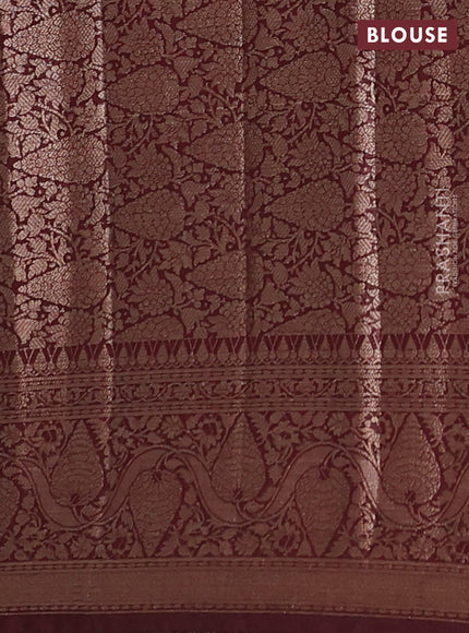 Rustic Orange & Maroon Semi Chiniya Silk Saree
