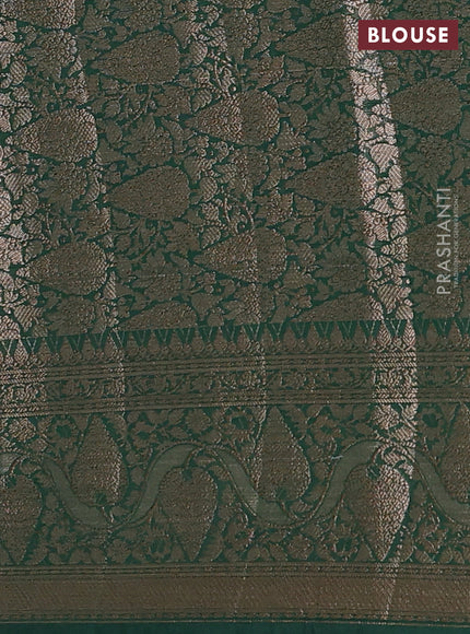 Red & Green Semi Chiniya Silk Saree