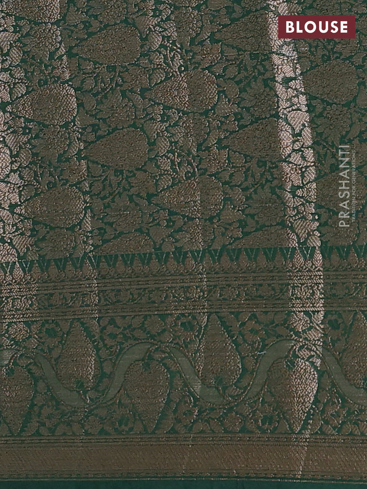 Red & Green Semi Chiniya Silk Saree