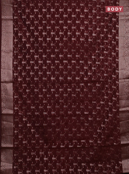 Coffee Brown Semi Chiniya Silk Saree
