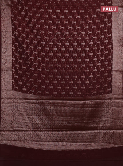 Coffee Brown Semi Chiniya Silk Saree