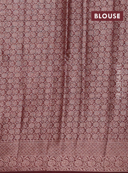 Coffee Brown Semi Chiniya Silk Saree