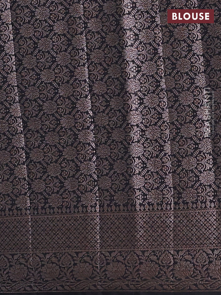 Black Semi Chiniya Silk Saree