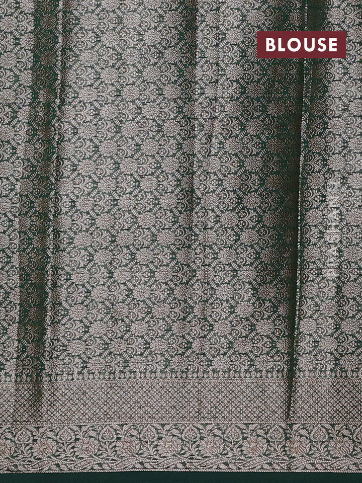 Bottle Green Semi Chiniya Silk Saree