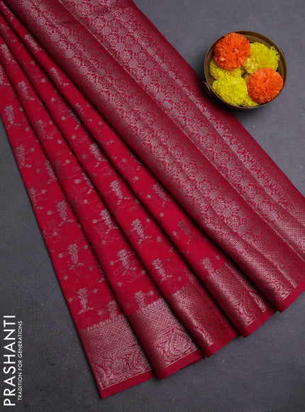 Pink Semi Chiniya Silk Saree