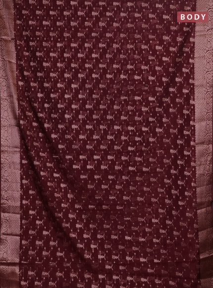 Wine Semi Chiniya Silk Saree