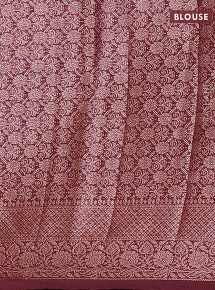 Wine Semi Chiniya Silk Saree