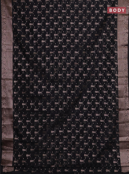Black Semi Chiniya Silk Saree