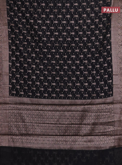 Black Semi Chiniya Silk Saree