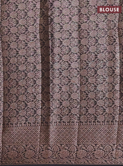 Black Semi Chiniya Silk Saree