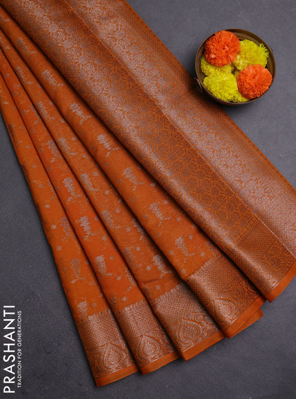 Mango Yellow Semi Chiniya Silk Saree