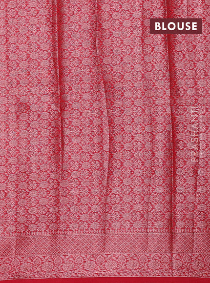 Red Semi Chiniya Silk Saree