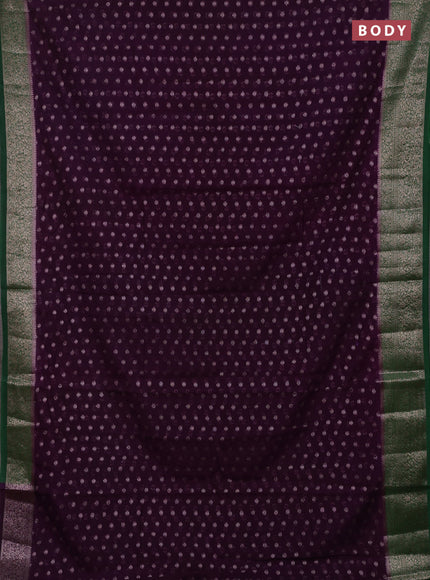 Violet & Green Semi Chiniya Silk Saree