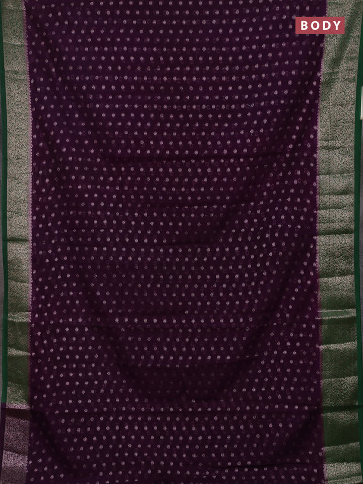 Violet & Green Semi Chiniya Silk Saree