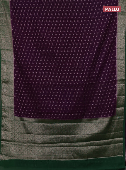 Violet & Green Semi Chiniya Silk Saree