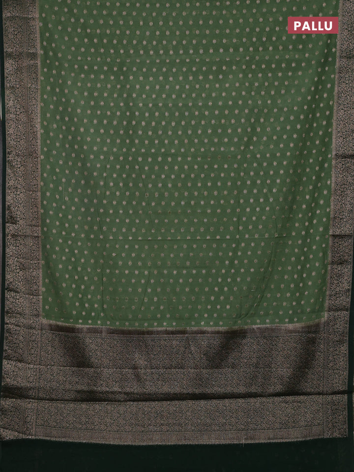 Pastel Green & Bottle Green Semi Chiniya Silk Saree