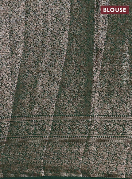 Wine & Green Semi Chiniya Silk Saree