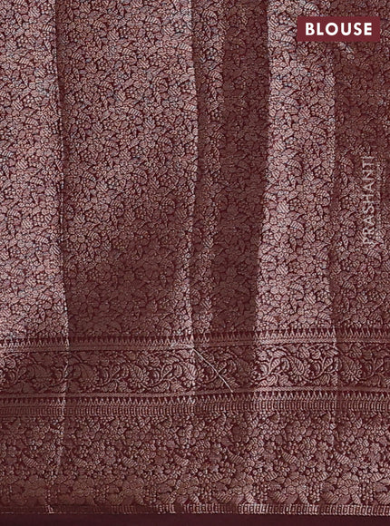 Rustic Orange & Maroon Semi Chiniya Silk Saree
