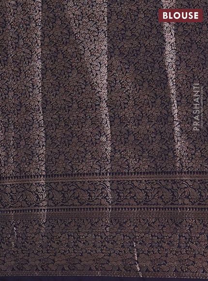 Purple & Navy Blue Semi Chiniya Silk Saree