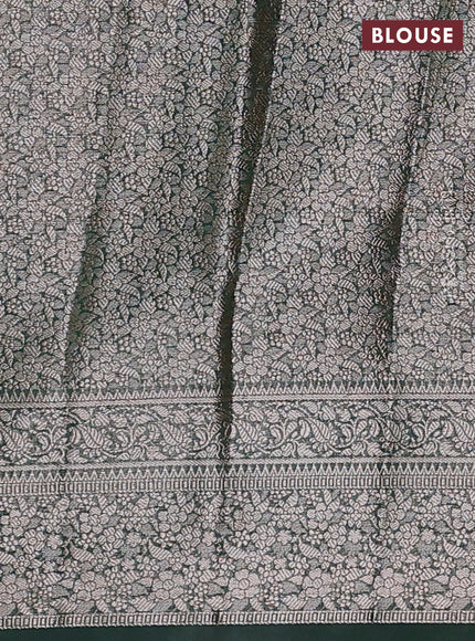 Bottle Green Semi Chiniya Silk Saree