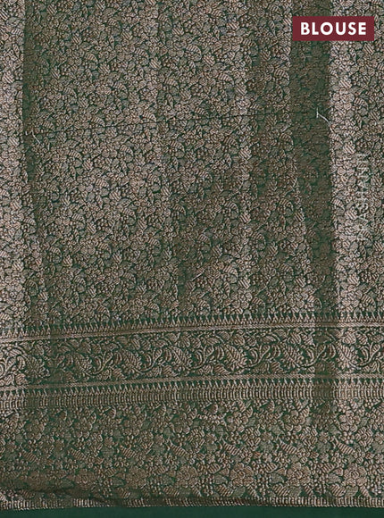 Red & Green Semi Chiniya Silk Saree