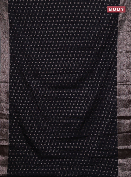 Black Semi Chiniya Silk Saree
