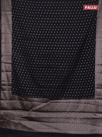 Black Semi Chiniya Silk Saree