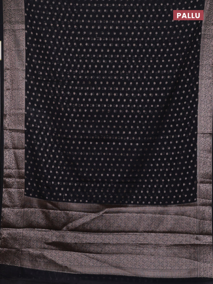 Black Semi Chiniya Silk Saree