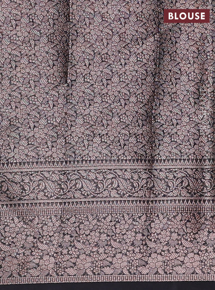 Black Semi Chiniya Silk Saree