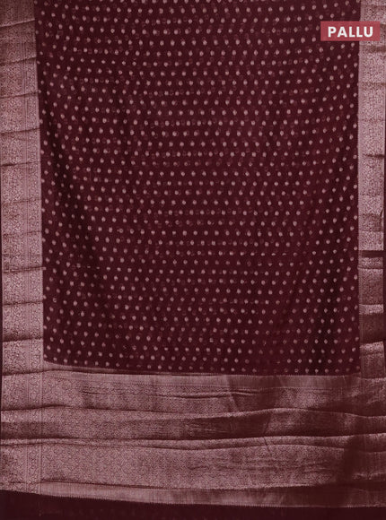 Wine Semi Chiniya Silk Saree