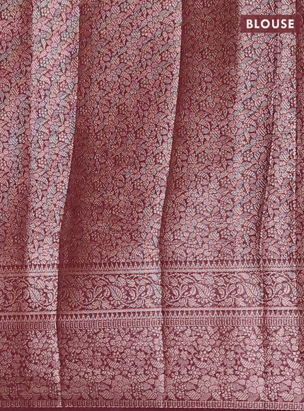 Wine Semi Chiniya Silk Saree