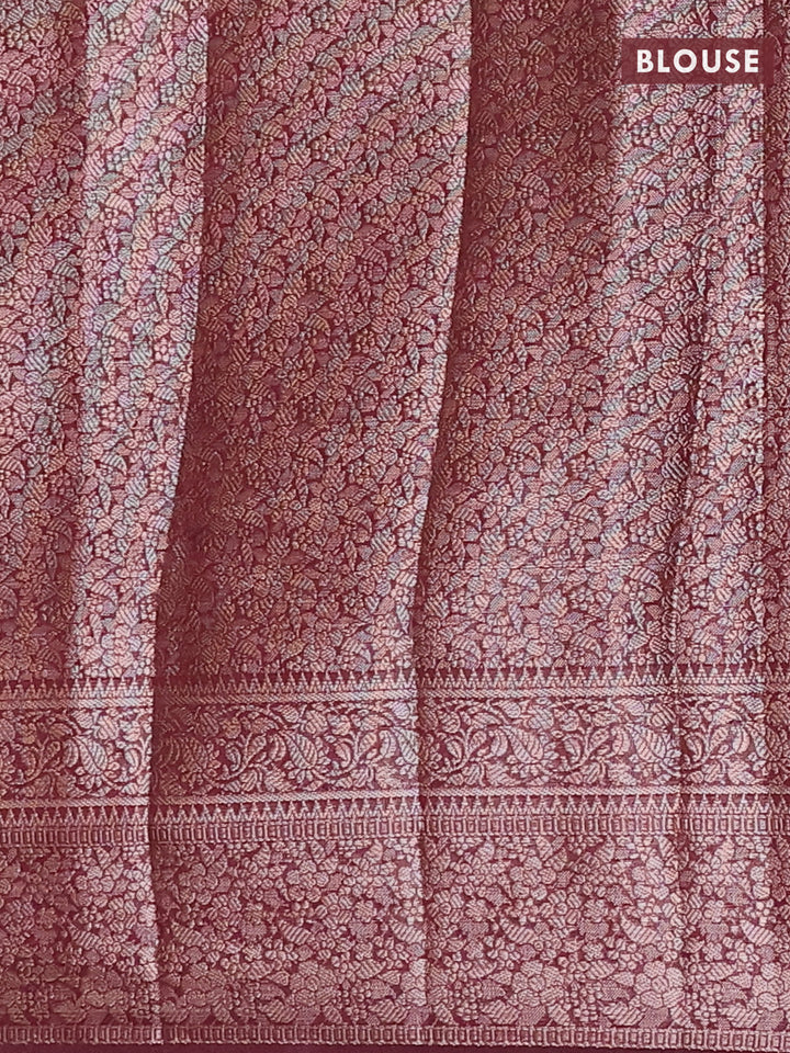Wine Semi Chiniya Silk Saree