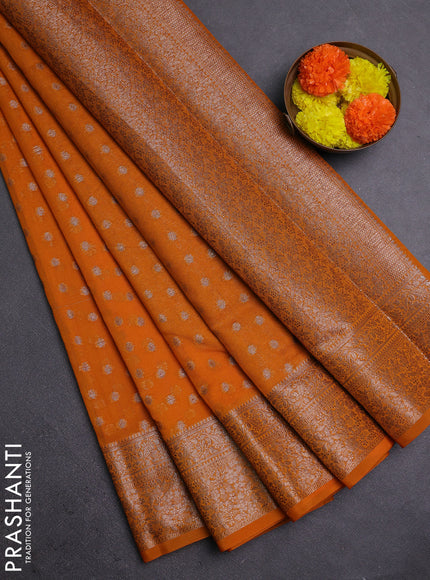 Mango Yellow Semi Chiniya Silk Saree