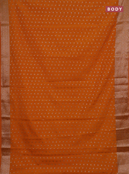Mango Yellow Semi Chiniya Silk Saree