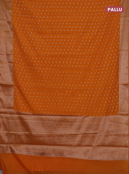 Mango Yellow Semi Chiniya Silk Saree