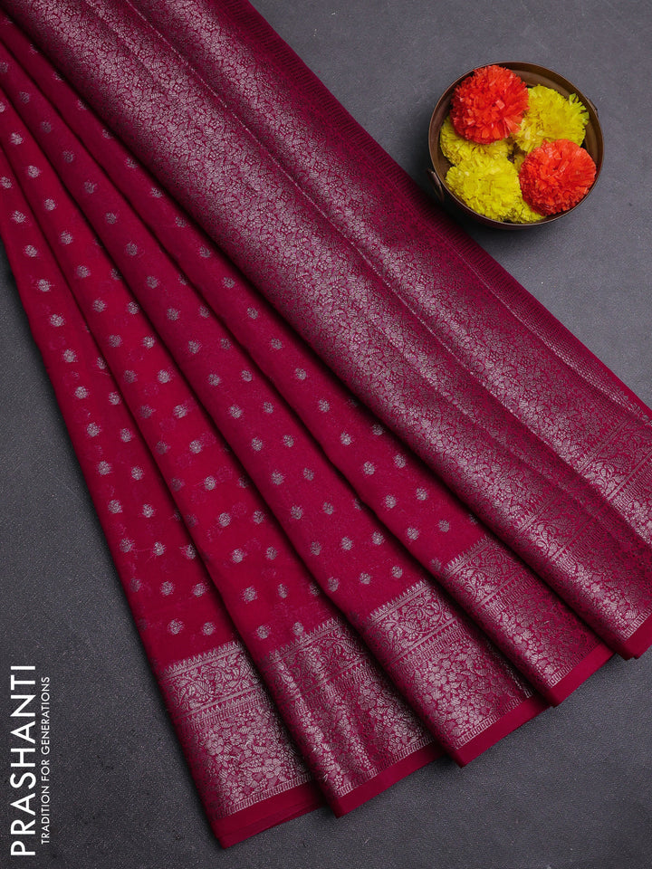 Pink Semi Chiniya Silk Saree