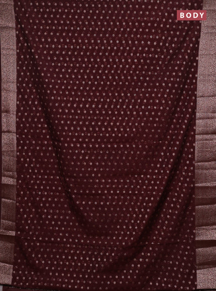 Coffee Brown Semi Chiniya Silk Saree