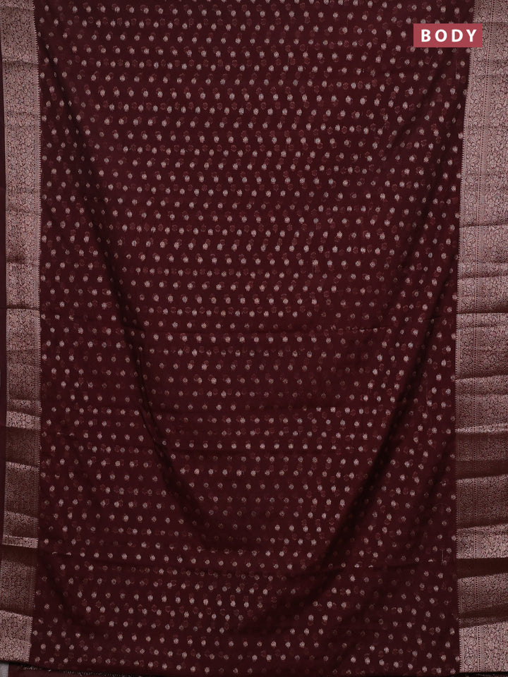 Coffee Brown Semi Chiniya Silk Saree