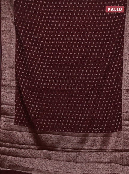 Coffee Brown Semi Chiniya Silk Saree