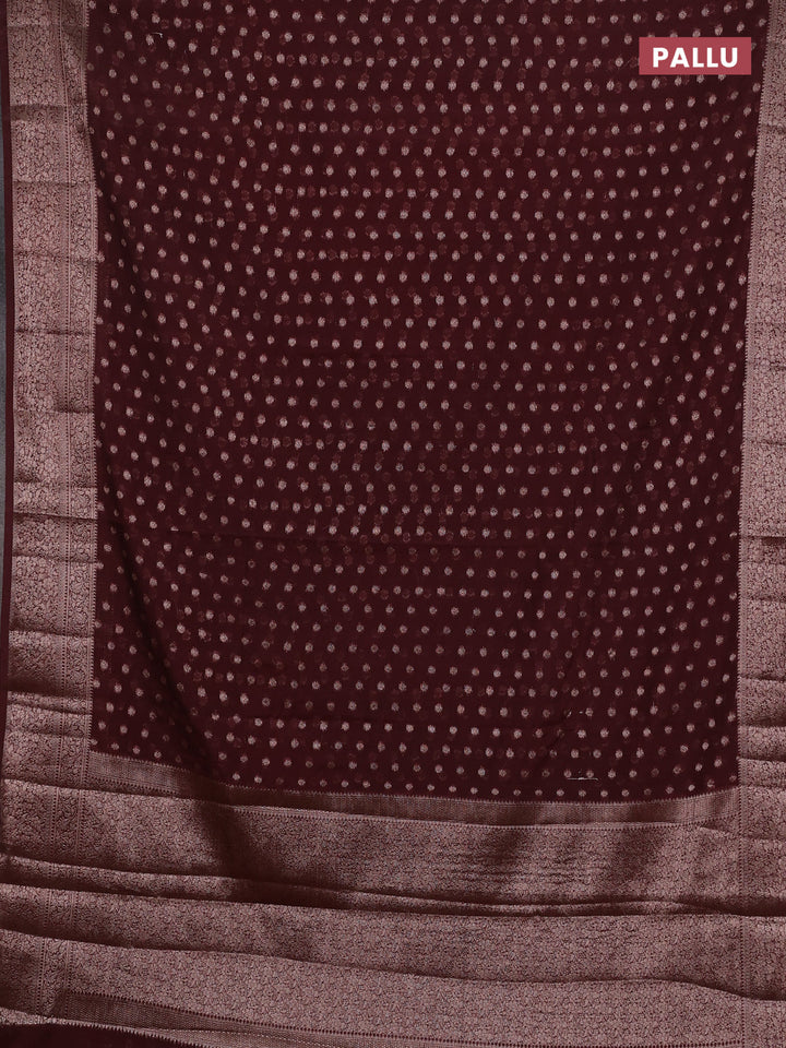 Coffee Brown Semi Chiniya Silk Saree
