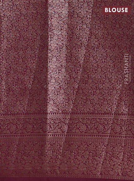 Pastel Brown & Wine Semi Chiniya Silk Saree