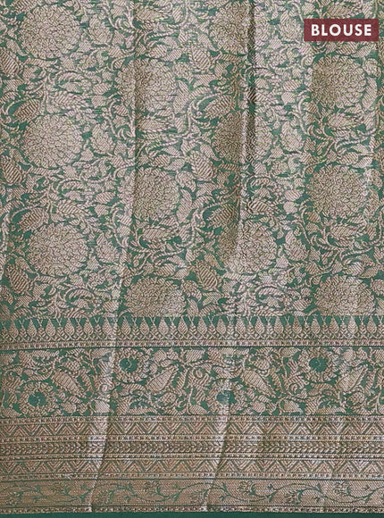 Wine & Bottle Green Semi Chiniya Silk Saree