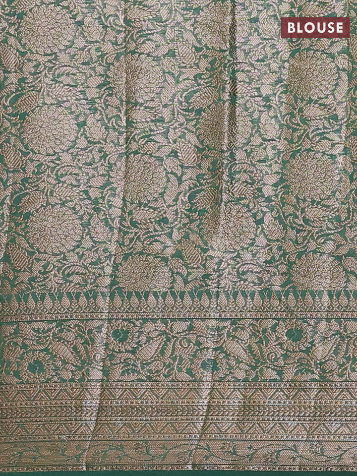 Wine & Bottle Green Semi Chiniya Silk Saree