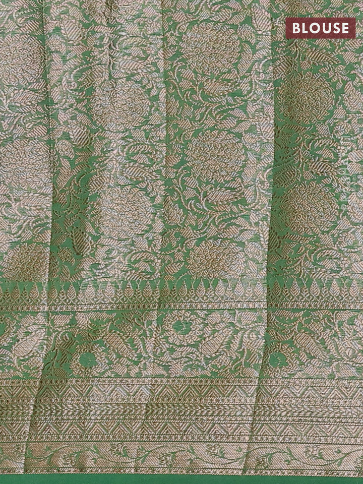 Violet & Green Semi Chiniya Silk Saree