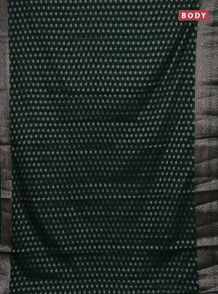 Bottle Green Semi Chiniya Silk Saree