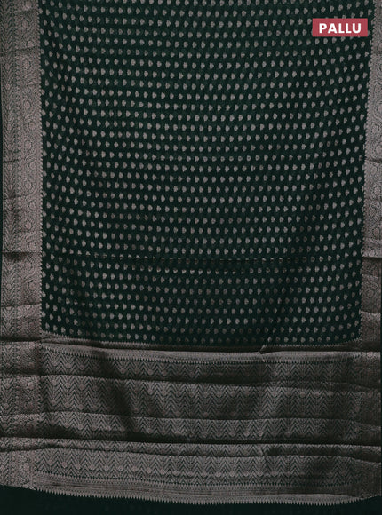 Bottle Green Semi Chiniya Silk Saree