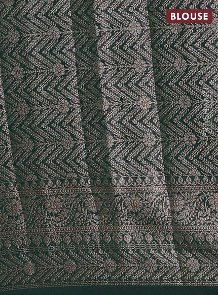 Bottle Green Semi Chiniya Silk Saree