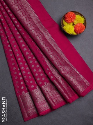 Pink Semi Chiniya Silk Saree