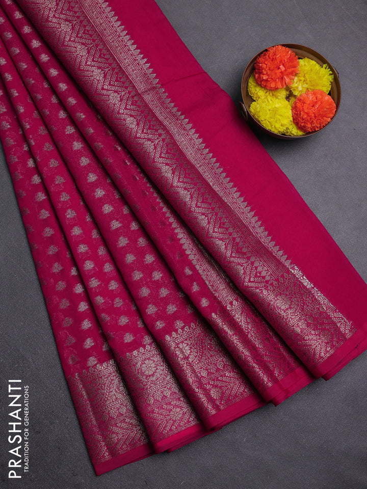 Pink Semi Chiniya Silk Saree