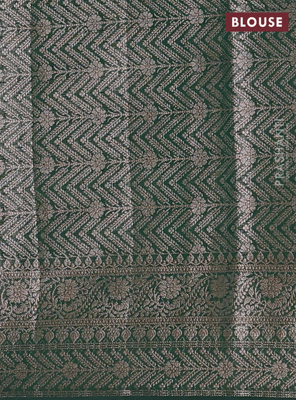 Bottle Green Semi Chiniya Silk Saree
